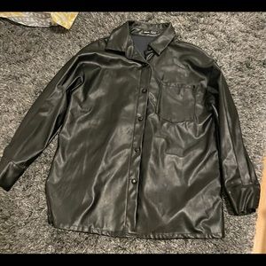 Shein black leather jacket